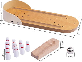 Top Mini Bowling Game Set-Tabletop Wooden Board Mini Arcade Desktop Tiny Bowling Shooting Alley Office Desk Stress Relief Gadgets Small Finger Toys Fun Gag Gifts for MenWomen Kids Teens