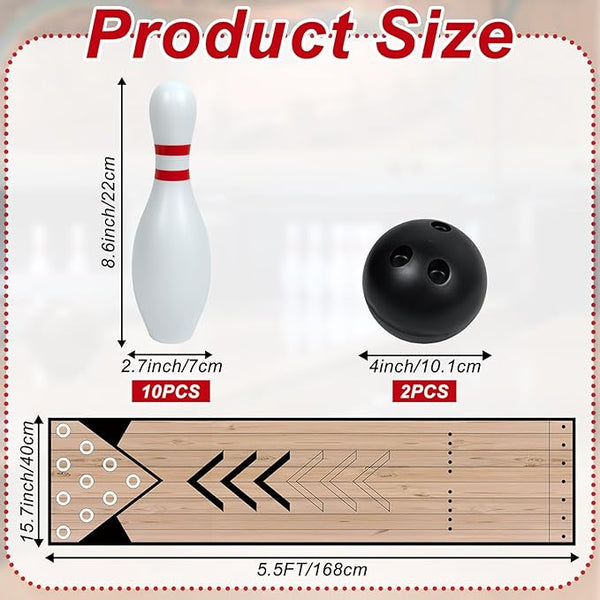 Mini Bowling Set Indoor & Outdoor Home Bowling Set Bowling Alley Set with Lane Bowling Pins & Ball Set Full Bowling Alley Set for Family & Friends