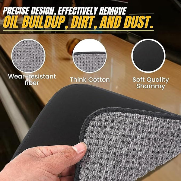 (3-Pack Microfiber Bowling Ball Towel - 10 Inches x 8 Inches Premium Quality Bowling Ball Shammy Pad with Easy-Grip Dots - Clean Bowling Ball from Dirt and Oil to Improve Grip and Precision