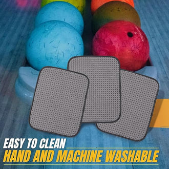 (3-Pack Microfiber Bowling Ball Towel - 10 Inches x 8 Inches Premium Quality Bowling Ball Shammy Pad with Easy-Grip Dots - Clean Bowling Ball from Dirt and Oil to Improve Grip and Precision
