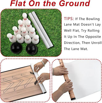 Mini Bowling Set Indoor & Outdoor Home Bowling Set Bowling Alley Set with Lane Bowling Pins & Ball Set Full Bowling Alley Set for Family & Friends
