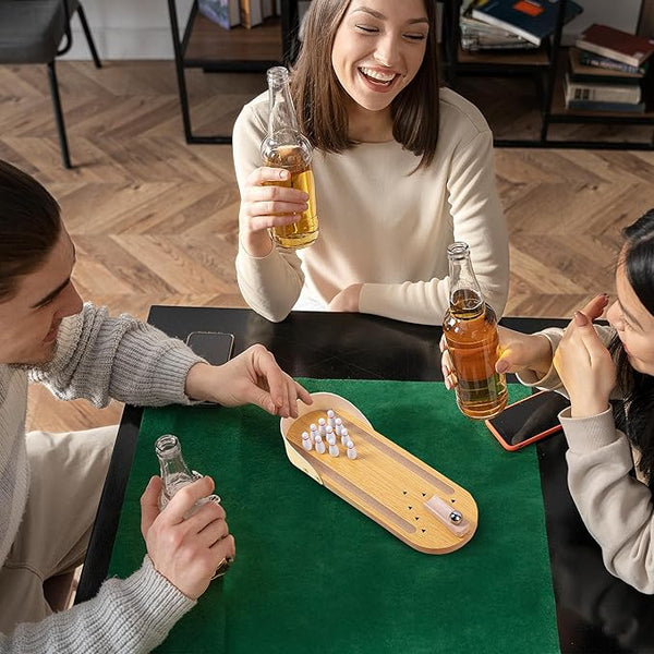 Mini Bowling White Elephant Gifts for Adults Useful Stocking Stuffers for Teens Adults for Men Women Who Have Everything Teens Boys Table Top Set Wooden Desktop Tiny Bowling Fun Gag
