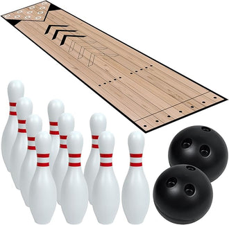 Mini Bowling Set Indoor & Outdoor Home Bowling Set Bowling Alley Set with Lane Bowling Pins & Ball Set Full Bowling Alley Set for Family & Friends