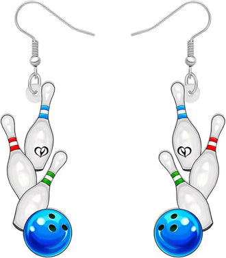 Acrylic Baseball Football Bowling Earrings Dangling Gifts Basketball Soccer Jewelry for Women Sport Lovers Charms Accessories
